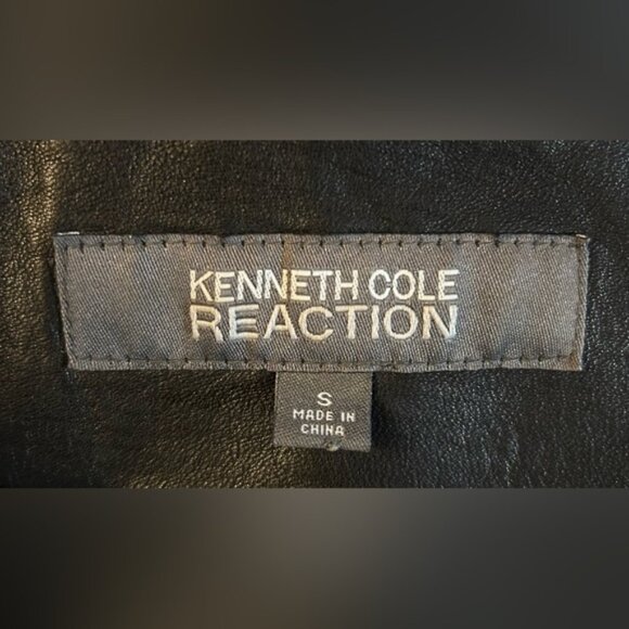 Kenneth Cole Reaction Black Soft Leather Zip Jacket~S~ - Picture 6 of 7